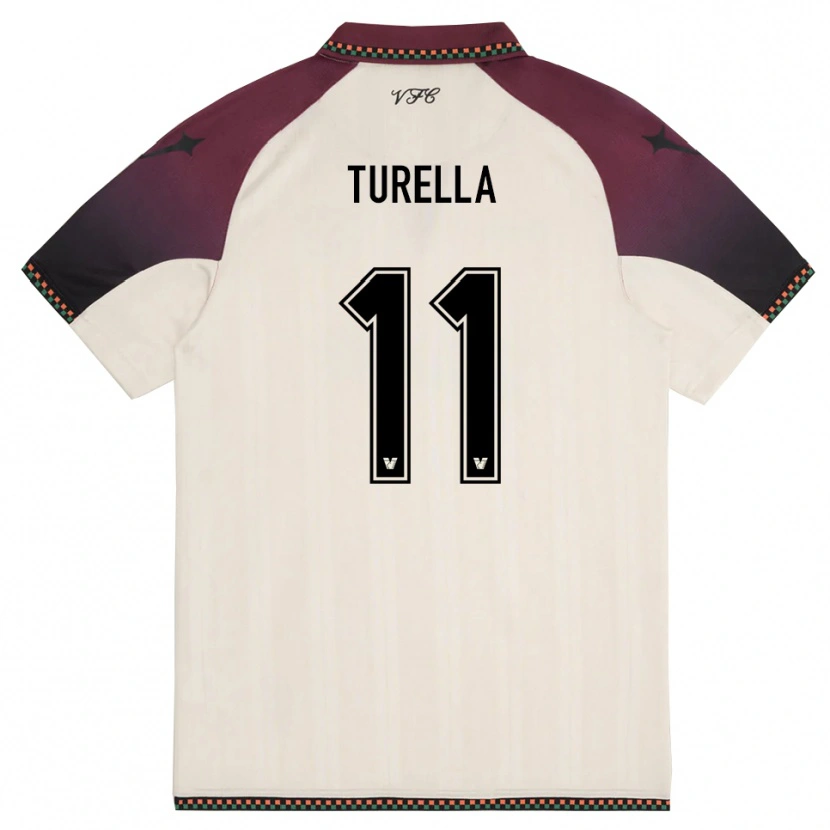 Danxen Hombre Camiseta Mattia Turella #11 Crema Borgoña 2ª Equipación 2025/26 La Camisa