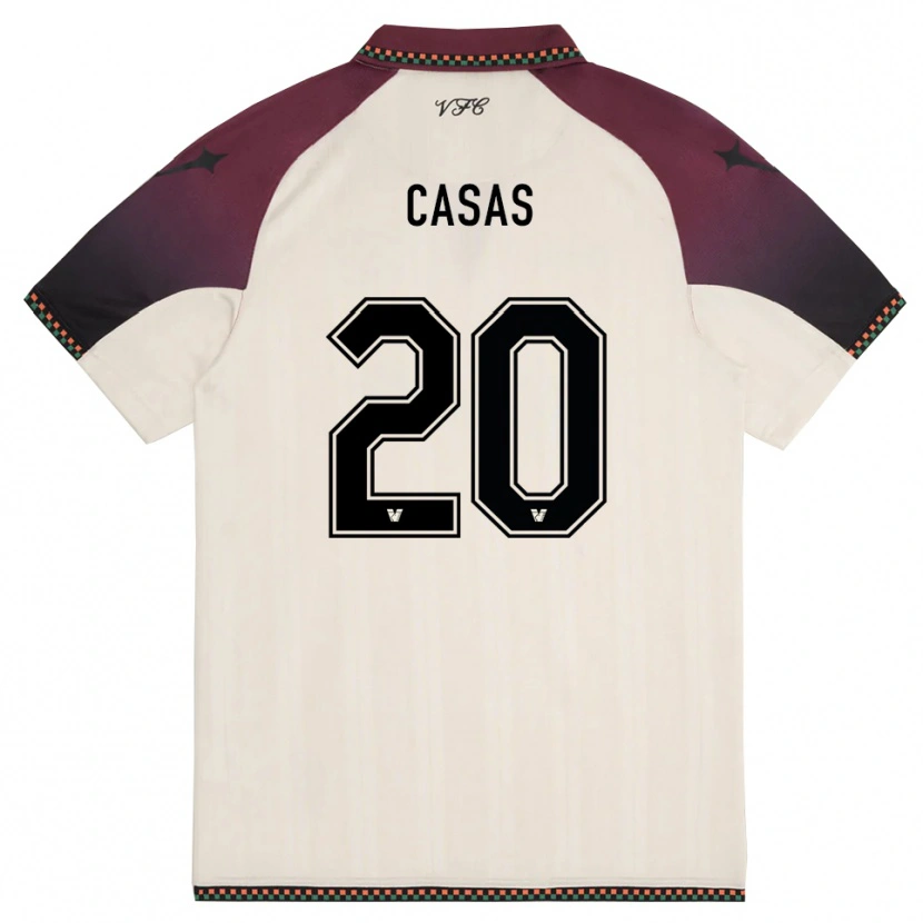 Danxen Hombre Camiseta Antonio Casas #20 Crema Borgoña 2ª Equipación 2025/26 La Camisa