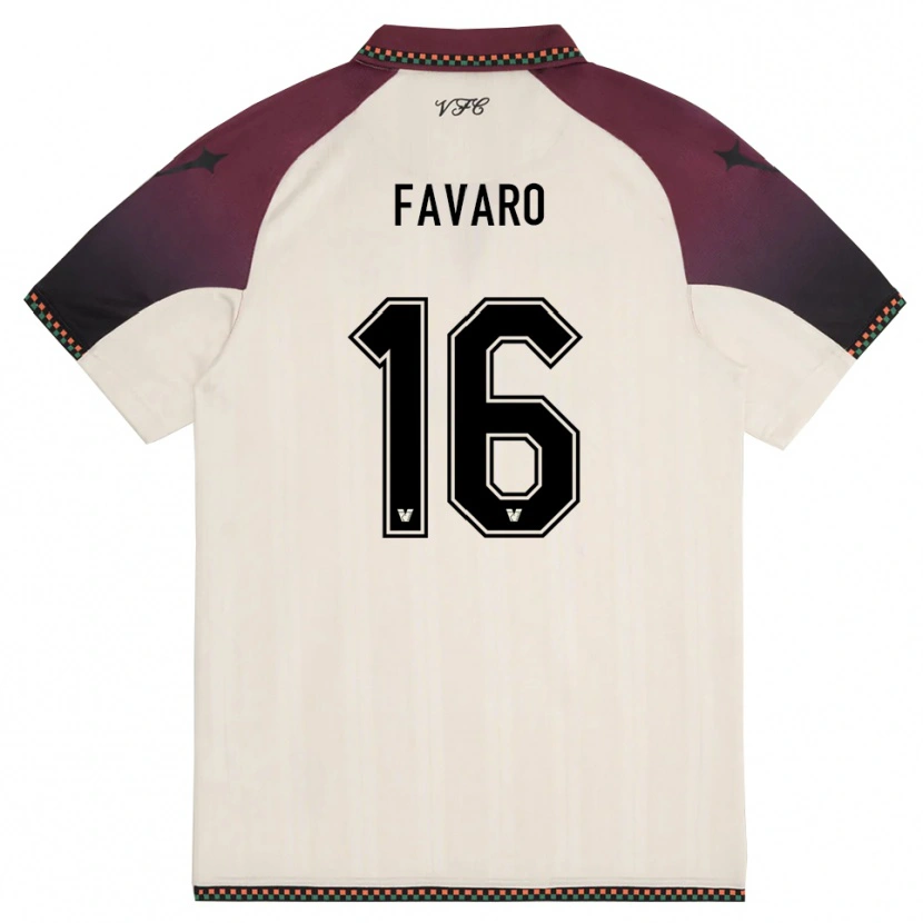 Danxen Hombre Camiseta Federico Favaro #16 Crema Borgoña 2ª Equipación 2025/26 La Camisa
