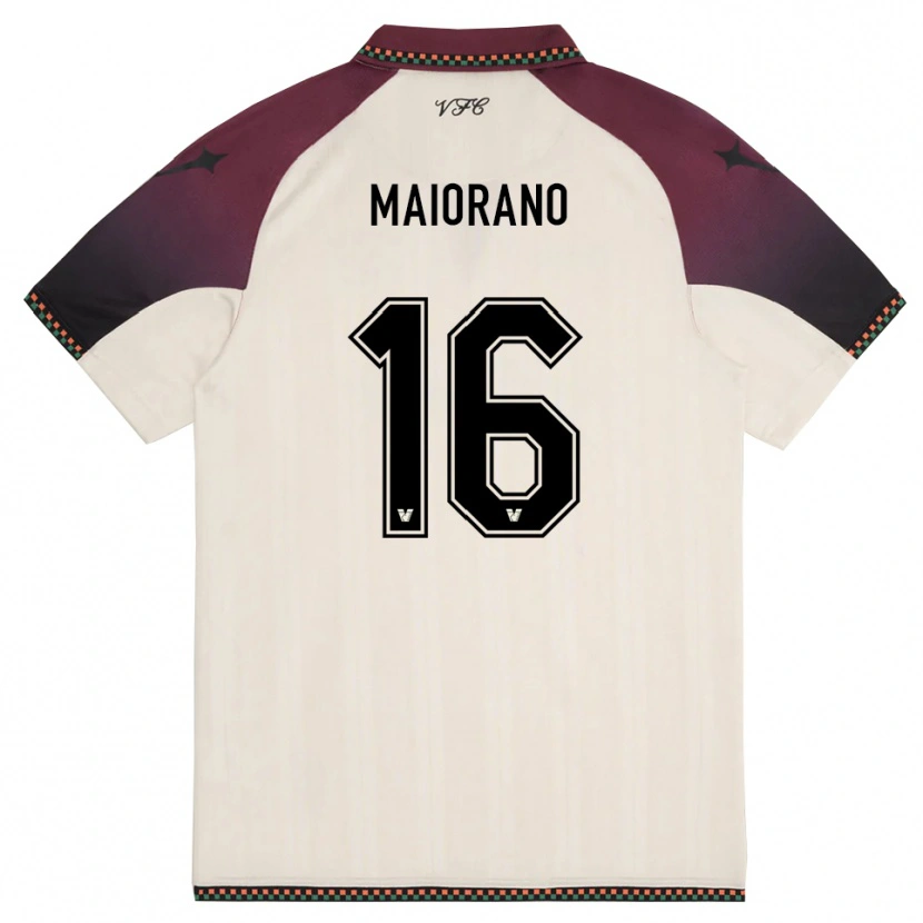 Danxen Hombre Camiseta Francesco Maiorano #16 Crema Borgoña 2ª Equipación 2025/26 La Camisa