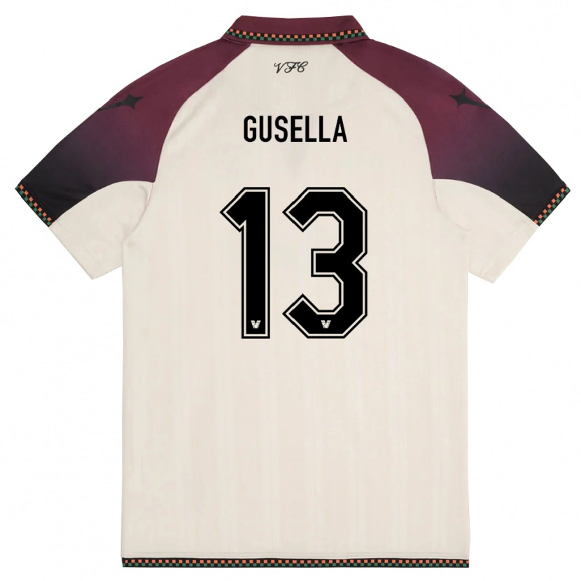 Danxen Hombre Camiseta Pietro Gusella #13 Crema Borgoña 2ª Equipación 2025/26 La Camisa