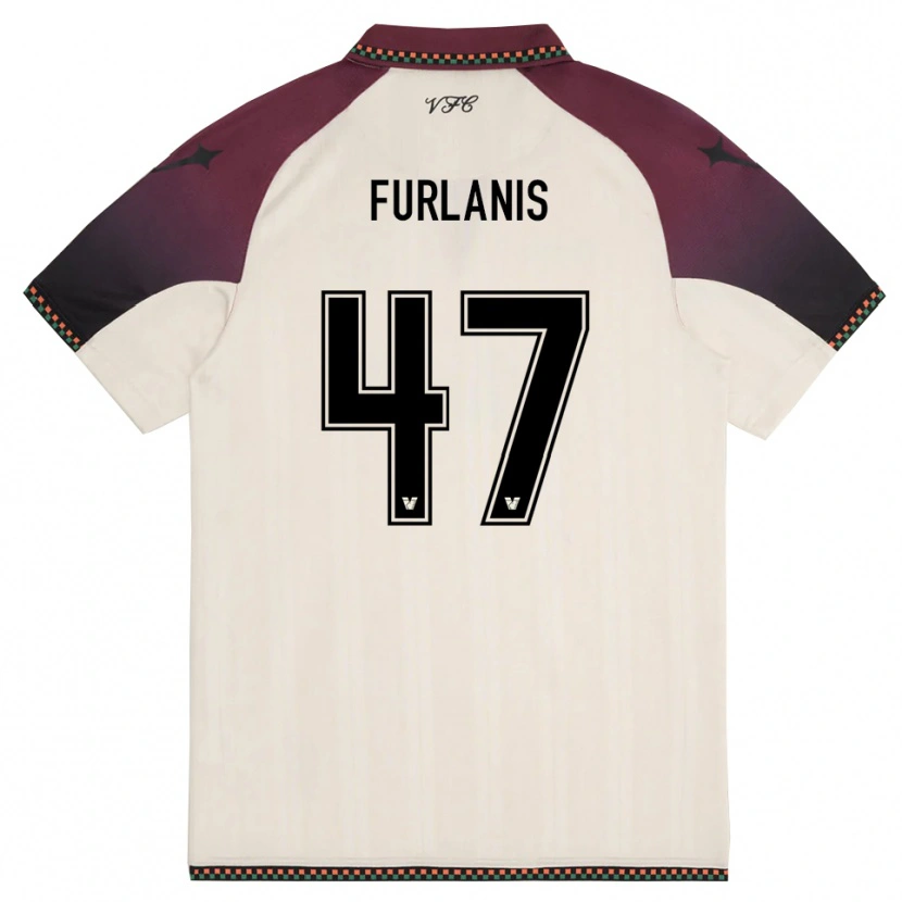 Danxen Hombre Camiseta Giorgia Furlanis #47 Crema Borgoña 2ª Equipación 2025/26 La Camisa