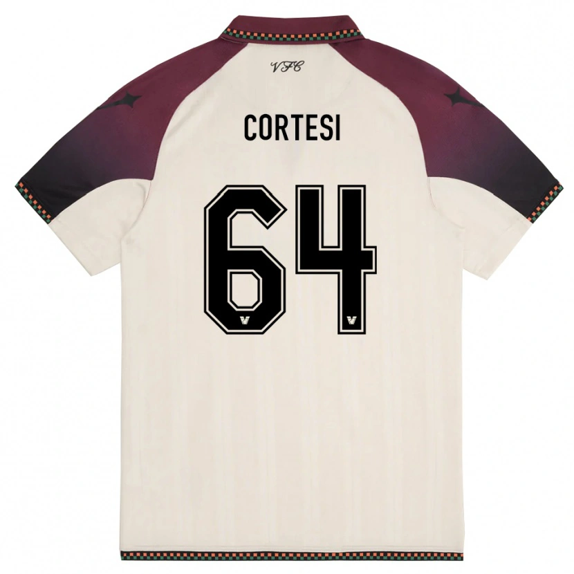 Danxen Hombre Camiseta Serena Cortesi #64 Crema Borgoña 2ª Equipación 2025/26 La Camisa