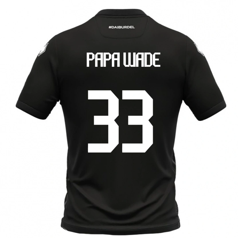 Danxen Hombre Camiseta Ibrahima Papa Wade #33 Negro Blanco 2ª Equipación 2025/26 La Camisa