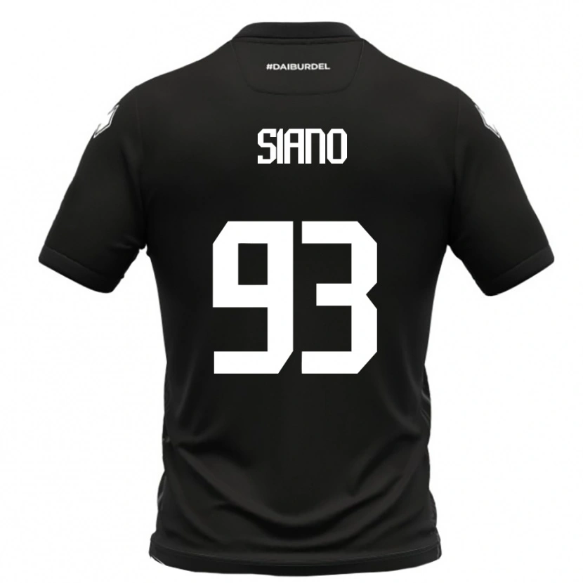 Danxen Hombre Camiseta Alessandro Siano #93 Negro Blanco 2ª Equipación 2025/26 La Camisa
