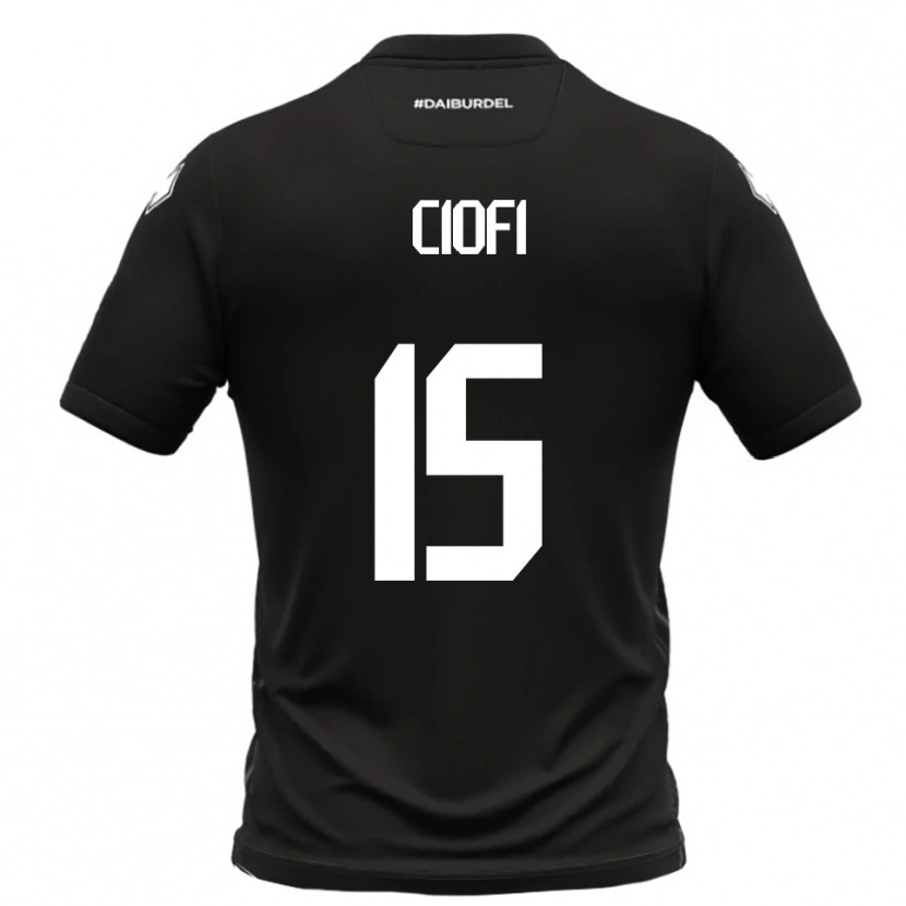 Danxen Hombre Camiseta Andrea Ciofi #15 Negro Blanco 2ª Equipación 2025/26 La Camisa