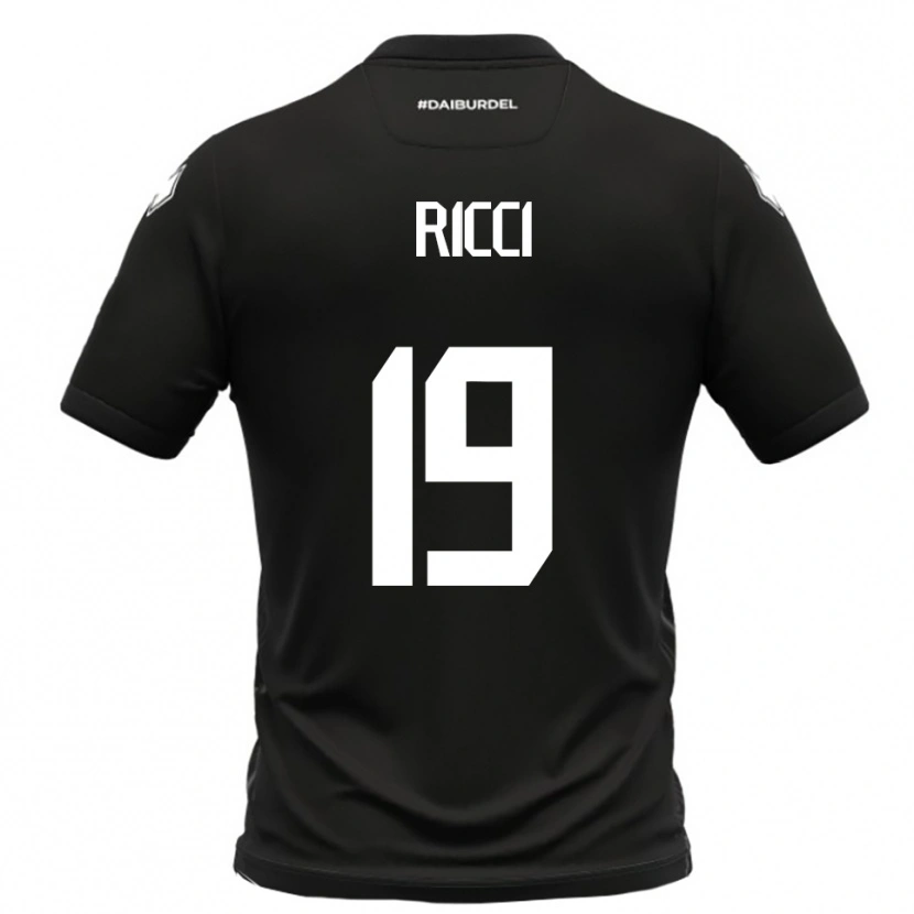 Danxen Hombre Camiseta Gabriele Ricci #19 Negro Blanco 2ª Equipación 2025/26 La Camisa