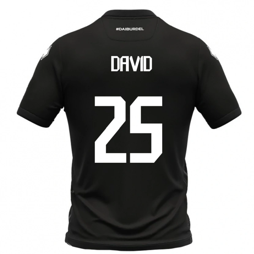 Danxen Hombre Camiseta Antonio David #25 Negro Blanco 2ª Equipación 2025/26 La Camisa