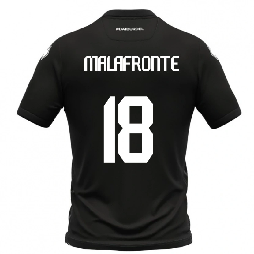 Danxen Hombre Camiseta Giovanni Malafronte #18 Negro Blanco 2ª Equipación 2025/26 La Camisa