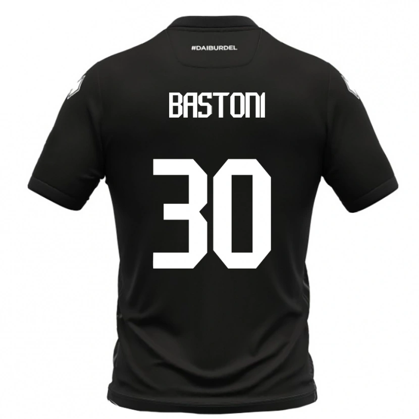 Danxen Hombre Camiseta Simone Bastoni #30 Negro Blanco 2ª Equipación 2025/26 La Camisa