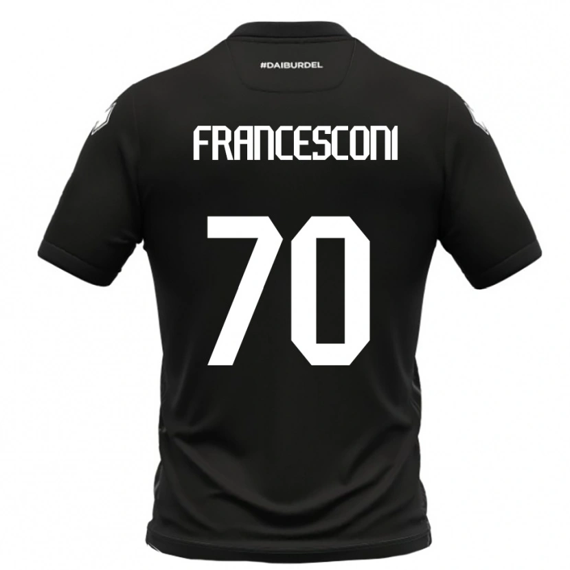 Danxen Hombre Camiseta Matteo Francesconi #70 Negro Blanco 2ª Equipación 2025/26 La Camisa
