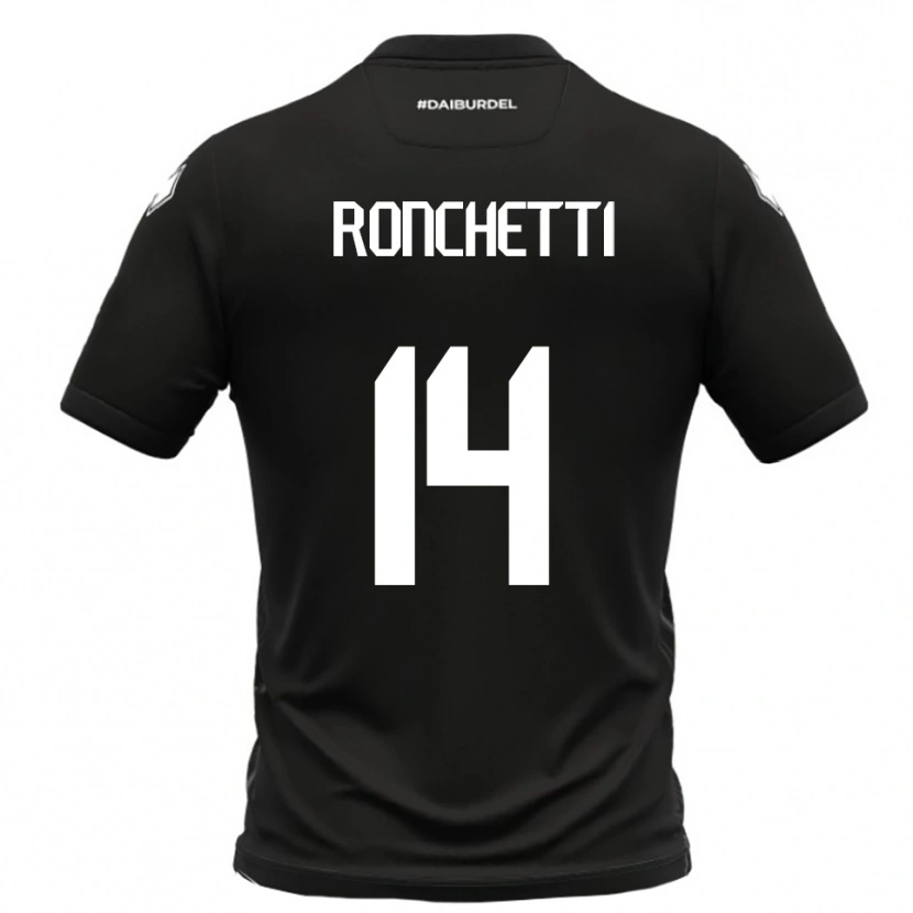Danxen Hombre Camiseta Filippo Ronchetti #14 Negro Blanco 2ª Equipación 2025/26 La Camisa