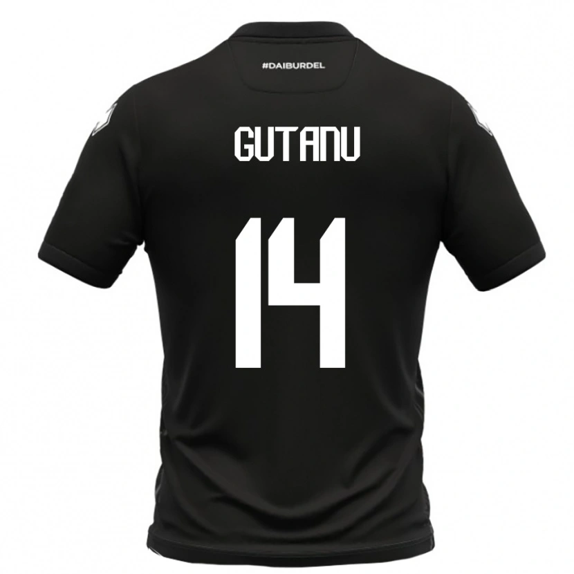 Danxen Hombre Camiseta Victor Gutanu #14 Negro Blanco 2ª Equipación 2025/26 La Camisa
