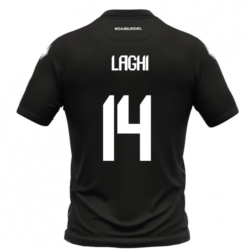 Danxen Hombre Camiseta Riccardo Laghi #14 Negro Blanco 2ª Equipación 2025/26 La Camisa