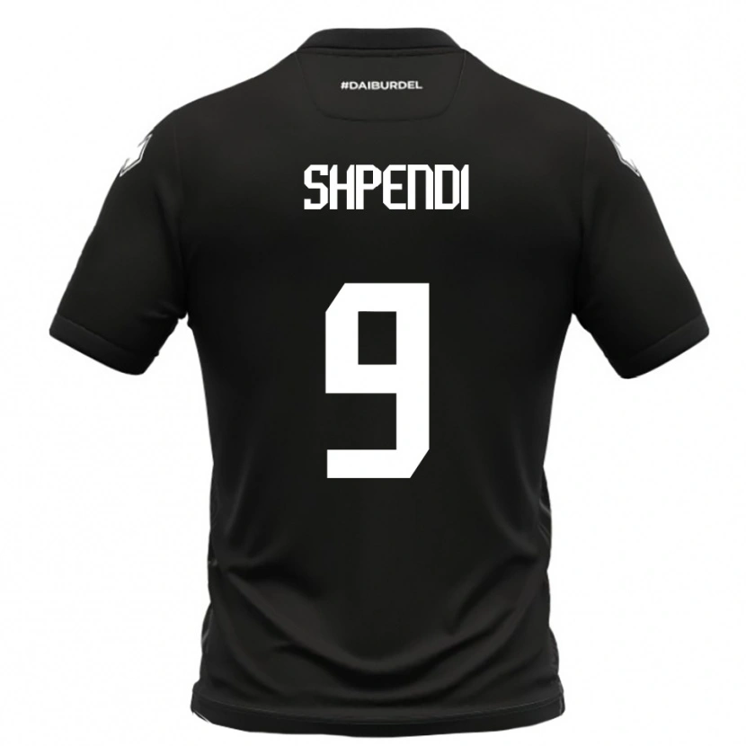 Danxen Hombre Camiseta Cristian Shpendi #9 Negro Blanco 2ª Equipación 2025/26 La Camisa