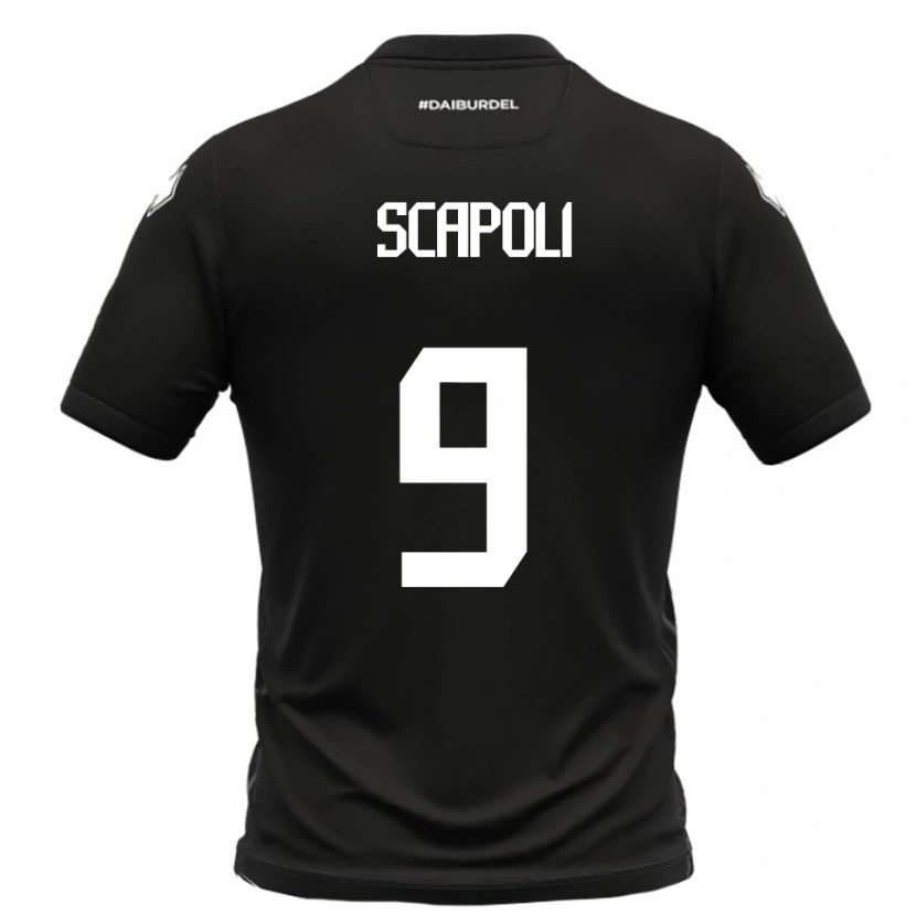 Danxen Hombre Camiseta Francesco Scapoli #9 Negro Blanco 2ª Equipación 2025/26 La Camisa