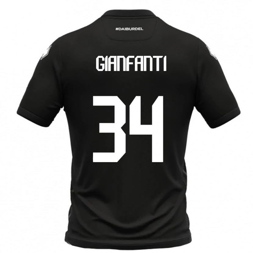 Danxen Hombre Camiseta Simone Gianfanti #34 Negro Blanco 2ª Equipación 2025/26 La Camisa