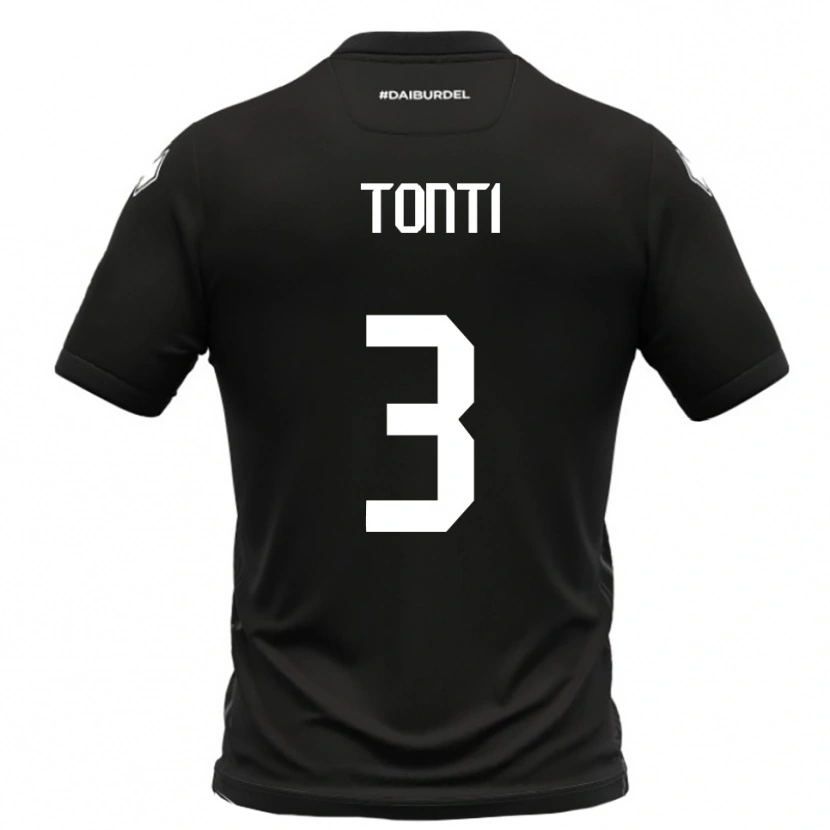 Danxen Hombre Camiseta Federico Tonti #3 Negro Blanco 2ª Equipación 2025/26 La Camisa
