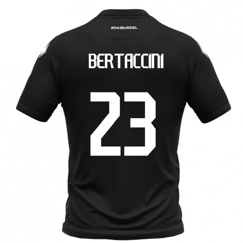 Danxen Hombre Camiseta Filippo Bertaccini #23 Negro Blanco 2ª Equipación 2025/26 La Camisa
