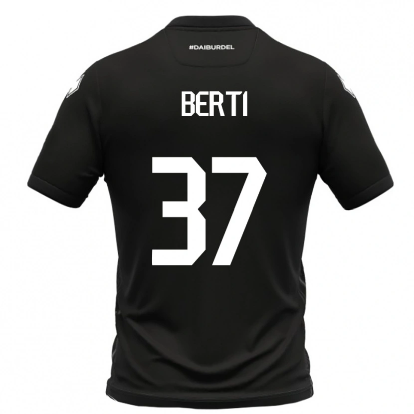 Danxen Hombre Camiseta Filippo Berti #37 Negro Blanco 2ª Equipación 2025/26 La Camisa