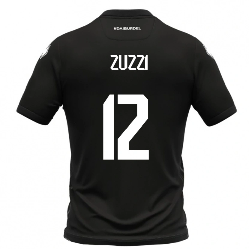 Danxen Hombre Camiseta Riccardo Zuzzi #12 Negro Blanco 2ª Equipación 2025/26 La Camisa