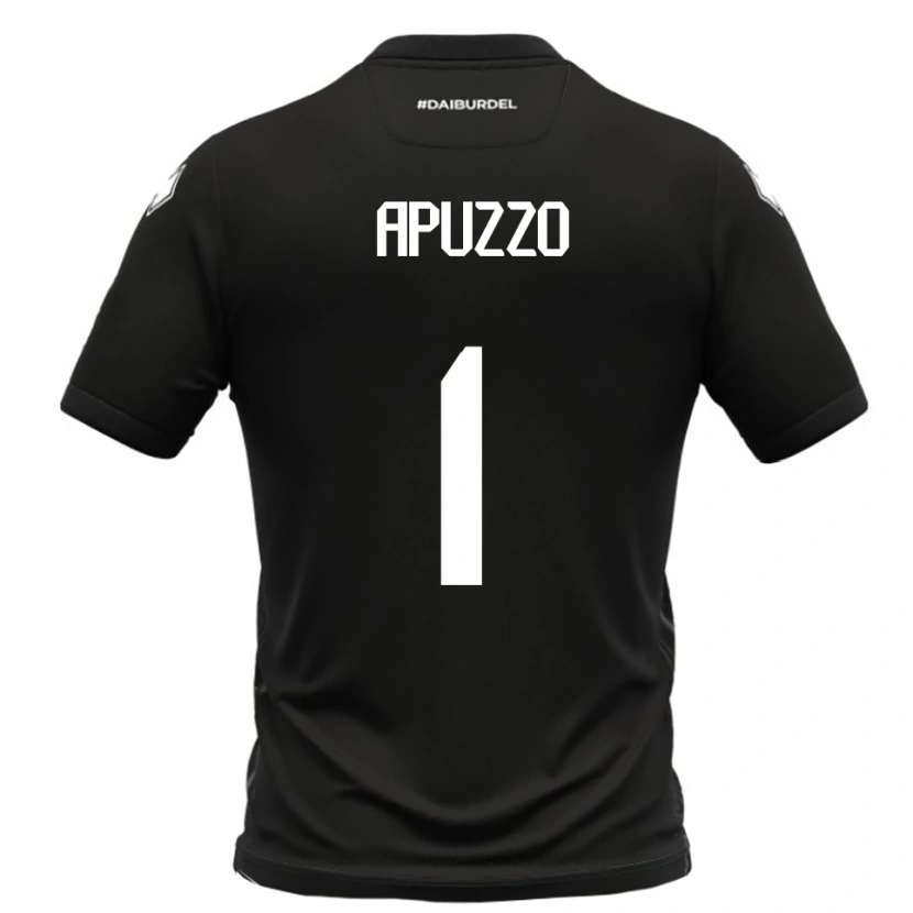 Danxen Hombre Camiseta Davide Apuzzo #1 Negro Blanco 2ª Equipación 2025/26 La Camisa