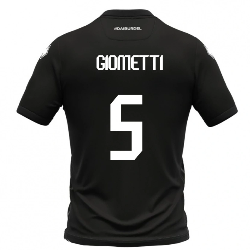 Danxen Hombre Camiseta Edoardo Giometti #5 Negro Blanco 2ª Equipación 2025/26 La Camisa