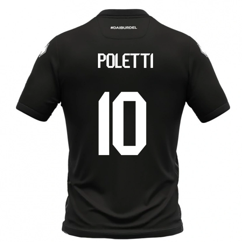 Danxen Hombre Camiseta Thomas Poletti #10 Negro Blanco 2ª Equipación 2025/26 La Camisa