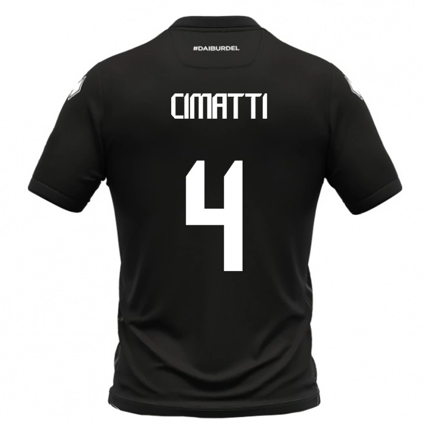 Danxen Hombre Camiseta Edoardo Cimatti #4 Negro Blanco 2ª Equipación 2025/26 La Camisa