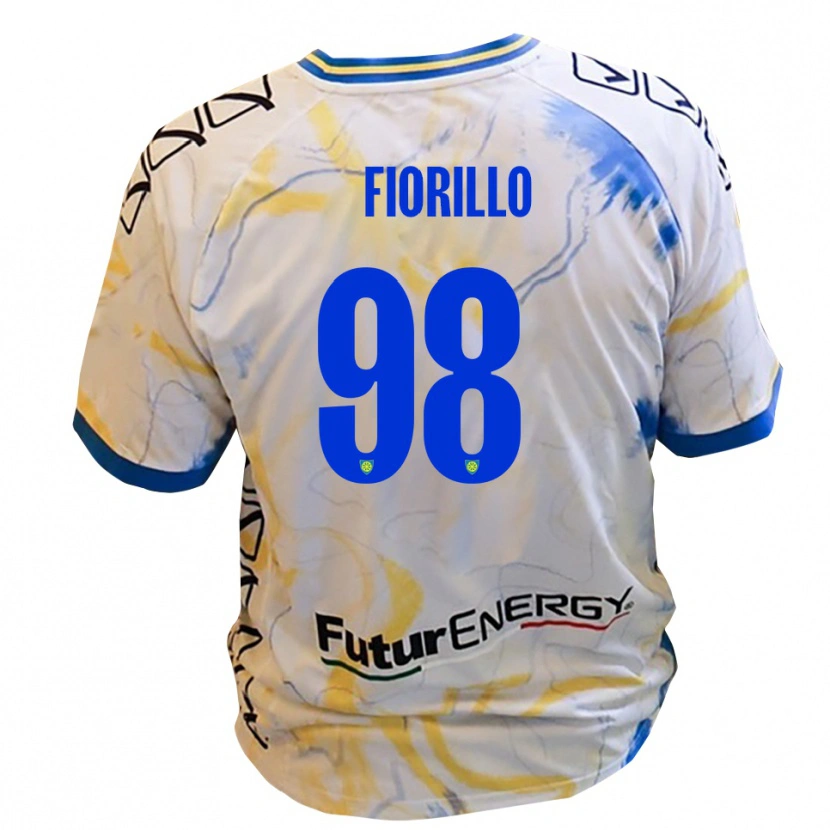 Danxen Hombre Camiseta Vincenzo Fiorillo #98 Blanco Amarillo Azul 2ª Equipación 2025/26 La Camisa