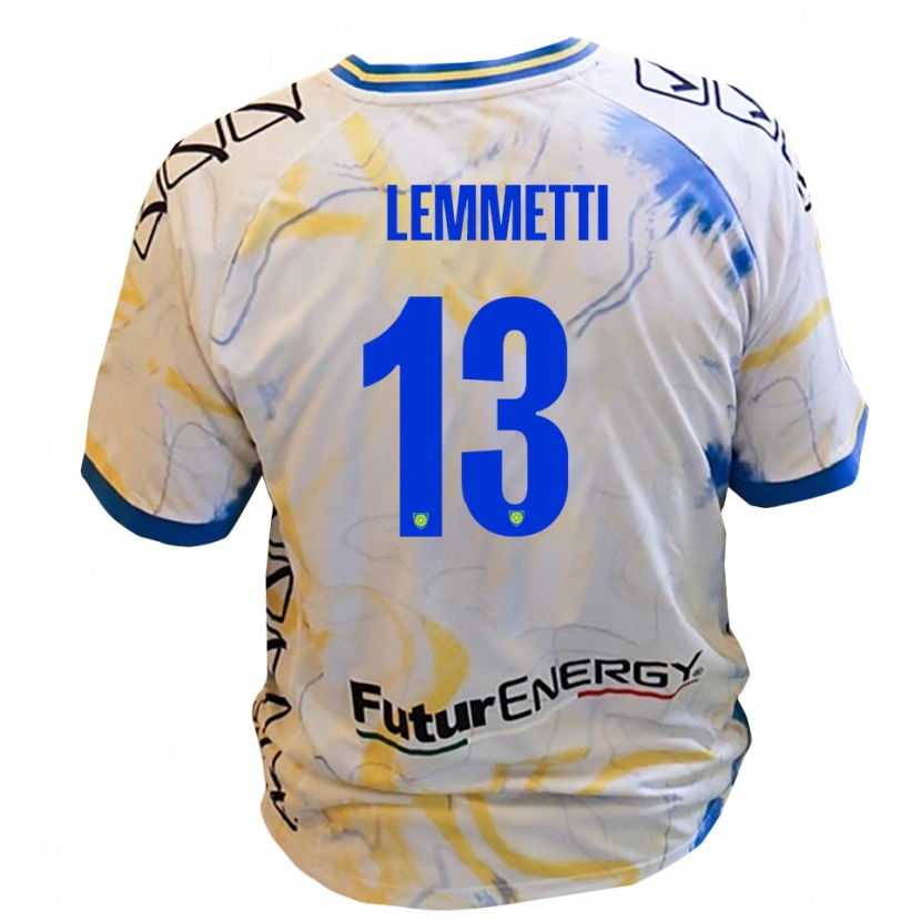 Danxen Hombre Camiseta Tommaso Lemmetti #13 Blanco Amarillo Azul 2ª Equipación 2025/26 La Camisa