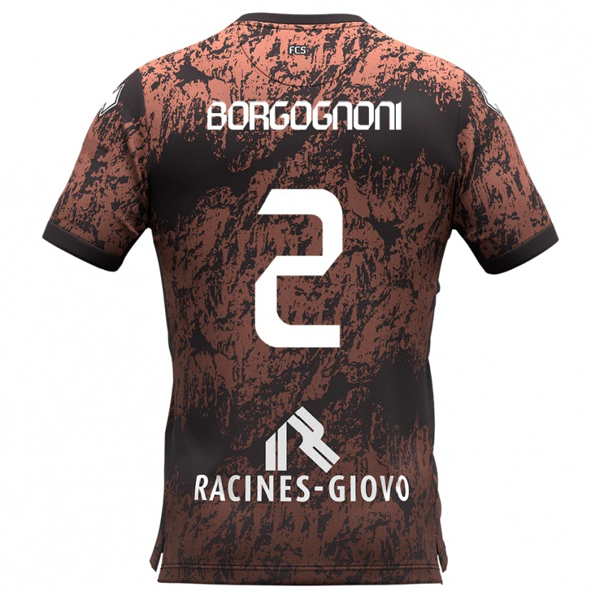 Danxen Hombre Camiseta Giovanni Borgognoni #2 Marrón Negro 2ª Equipación 2025/26 La Camisa