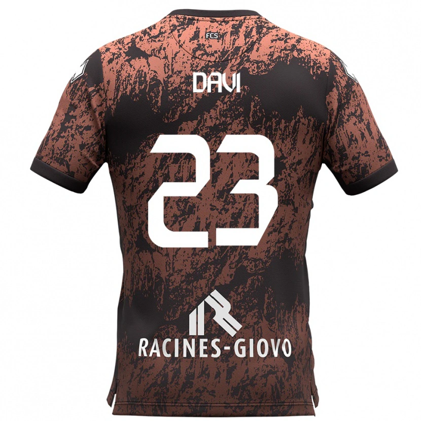 Danxen Hombre Camiseta Federico Davi #23 Marrón Negro 2ª Equipación 2025/26 La Camisa