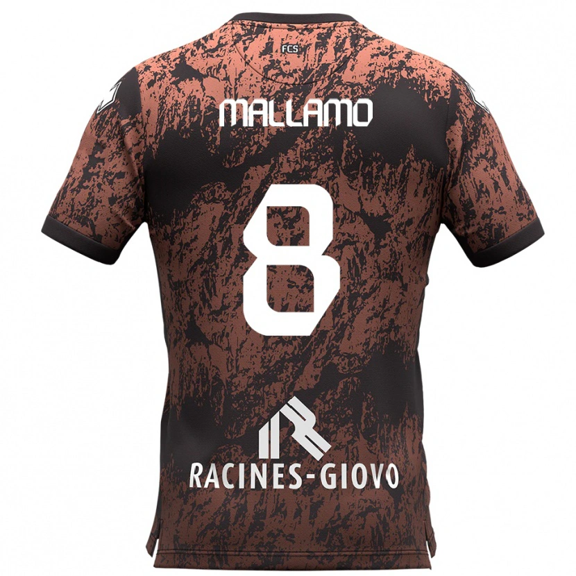 Danxen Hombre Camiseta Alessandro Mallamo #8 Marrón Negro 2ª Equipación 2025/26 La Camisa