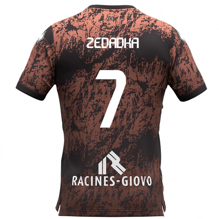 Danxen Hombre Camiseta Karim Zedadka #7 Marrón Negro 2ª Equipación 2025/26 La Camisa
