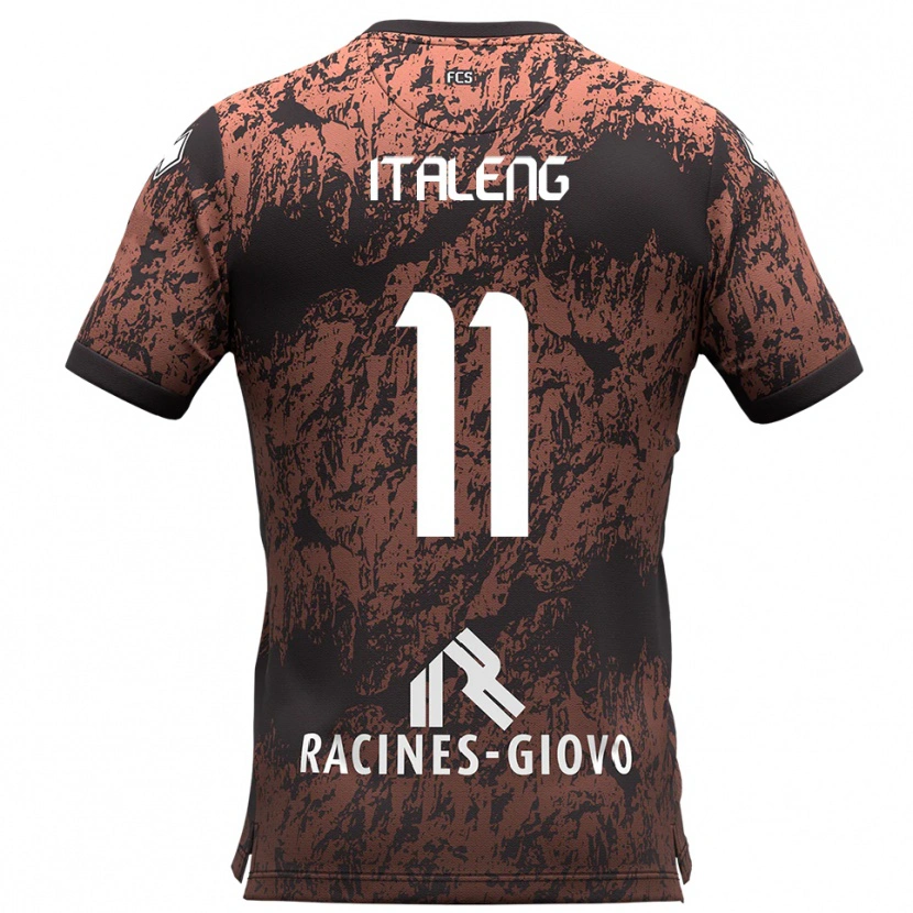 Danxen Hombre Camiseta Jonathan Italeng #11 Marrón Negro 2ª Equipación 2025/26 La Camisa