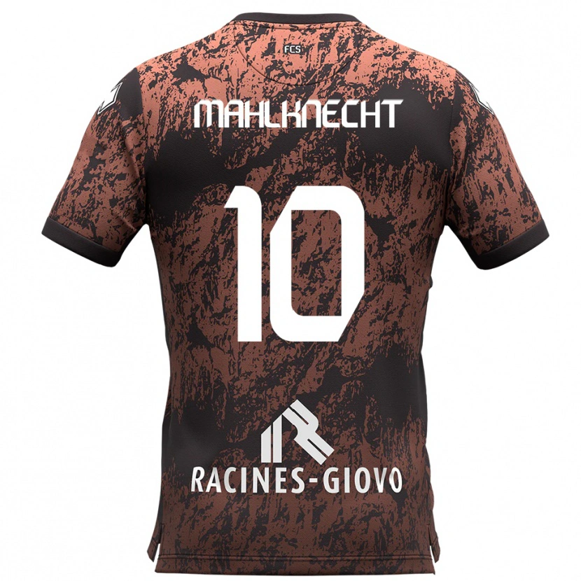 Danxen Hombre Camiseta Felix Mahlknecht #10 Marrón Negro 2ª Equipación 2025/26 La Camisa