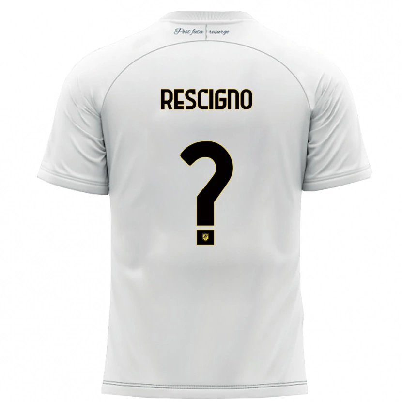 Danxen Hombre Camiseta Carlo Rescigno #0 Blanco Amarillo 2ª Equipación 2025/26 La Camisa