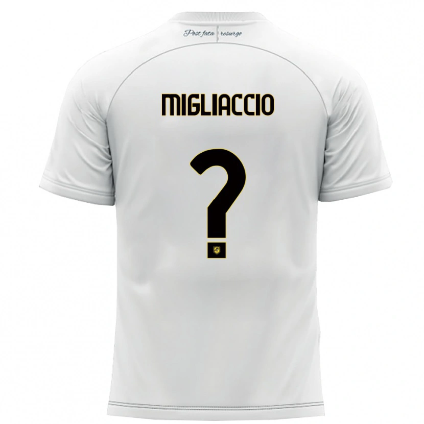 Danxen Hombre Camiseta Massimo Migliaccio #0 Blanco Amarillo 2ª Equipación 2025/26 La Camisa