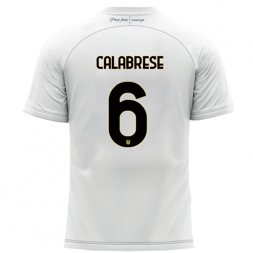 Danxen Hombre Camiseta Daniele Calabrese #6 Blanco Amarillo 2ª Equipación 2025/26 La Camisa