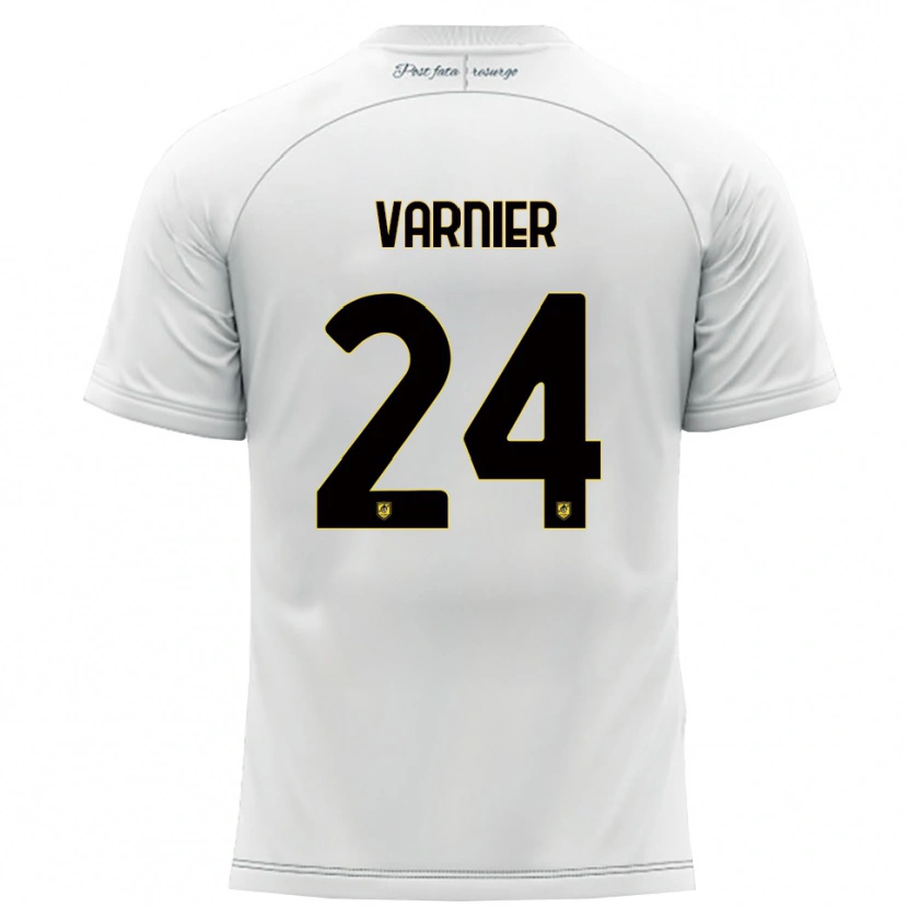 Danxen Hombre Camiseta Marco Varnier #24 Blanco Amarillo 2ª Equipación 2025/26 La Camisa