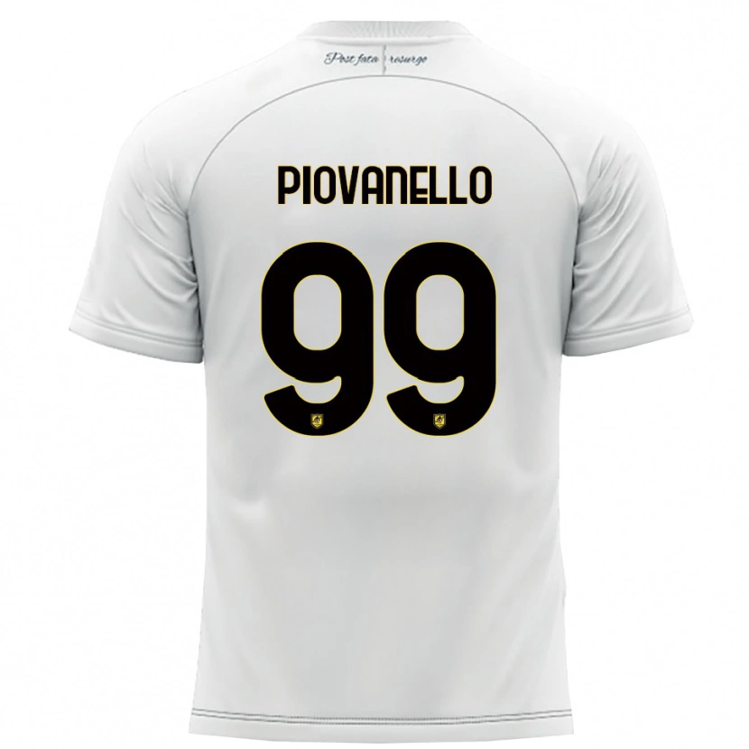 Danxen Hombre Camiseta Enrico Piovanello #99 Blanco Amarillo 2ª Equipación 2025/26 La Camisa