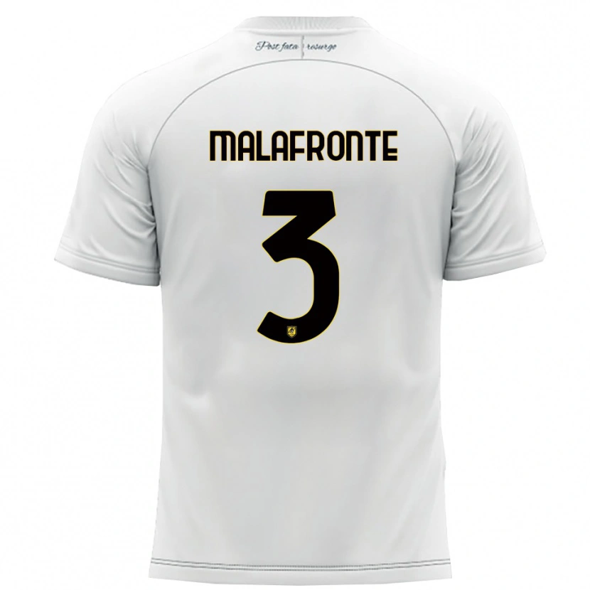 Danxen Hombre Camiseta Salvatore Malafronte #3 Blanco Amarillo 2ª Equipación 2025/26 La Camisa
