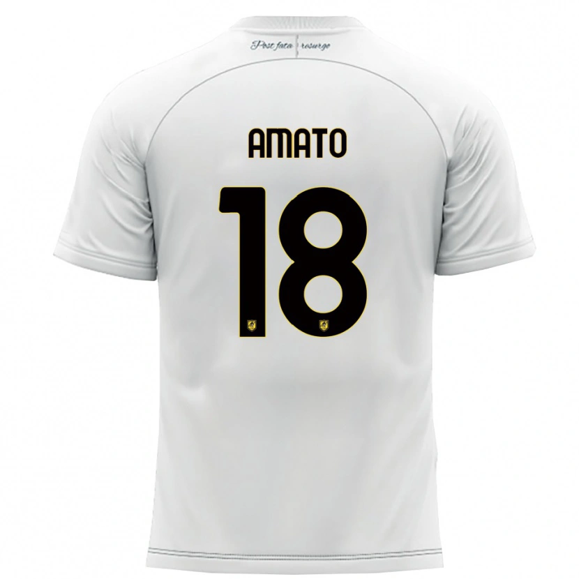 Danxen Hombre Camiseta Pasquale Amato #18 Blanco Amarillo 2ª Equipación 2025/26 La Camisa