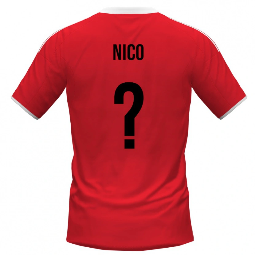 Danxen Hombre Camiseta Riccardo Nico #0 Rojo Blanco 2ª Equipación 2025/26 La Camisa