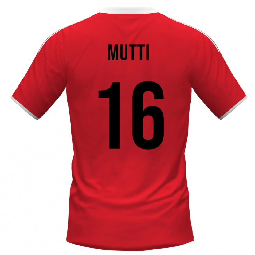 Danxen Hombre Camiseta Matteo Mutti #16 Rojo Blanco 2ª Equipación 2025/26 La Camisa