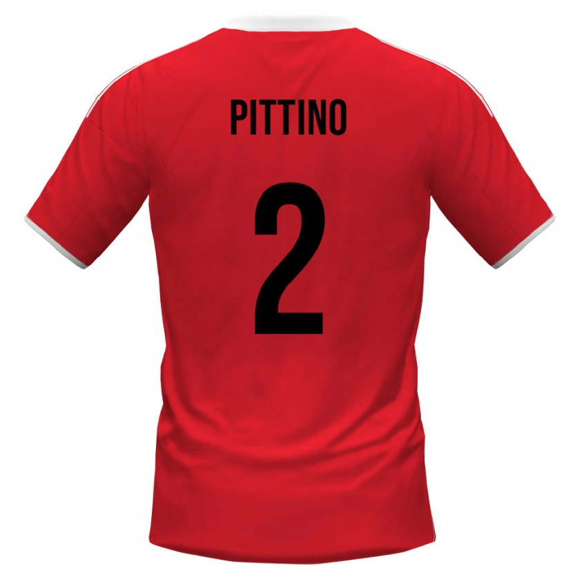 Danxen Hombre Camiseta Tommaso Pittino #2 Rojo Blanco 2ª Equipación 2025/26 La Camisa
