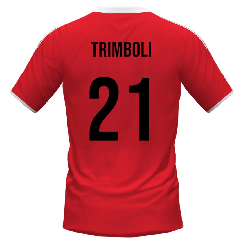 Danxen Hombre Camiseta Simone Trimboli #21 Rojo Blanco 2ª Equipación 2025/26 La Camisa