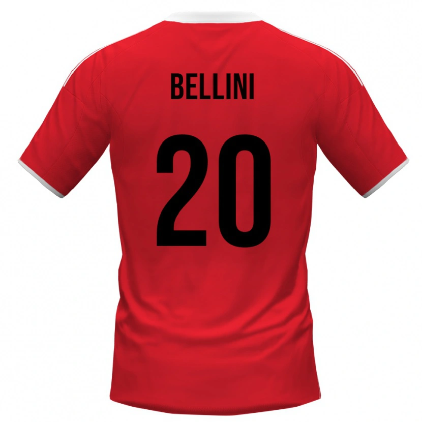 Danxen Hombre Camiseta Mattia Bellini #20 Rojo Blanco 2ª Equipación 2025/26 La Camisa