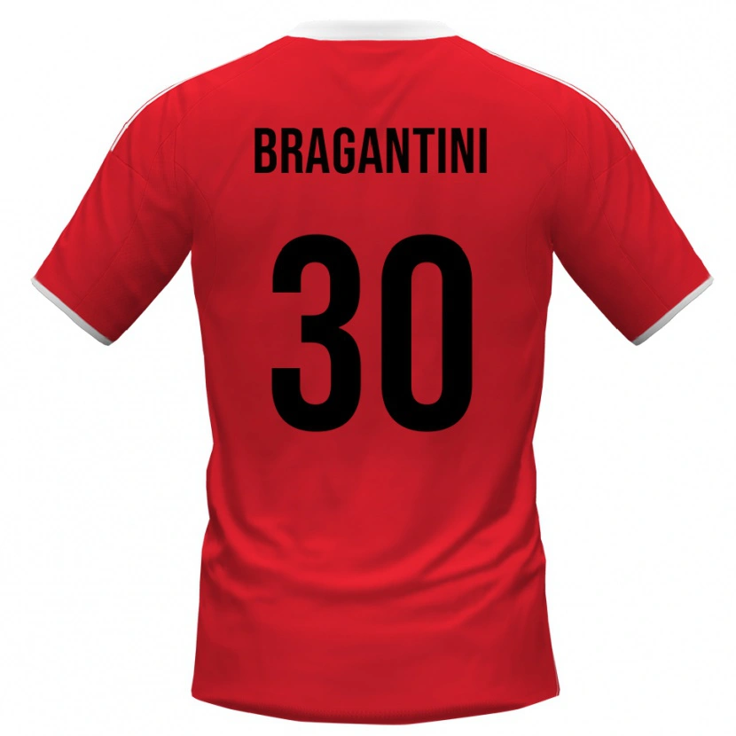 Danxen Hombre Camiseta Davide Bragantini #30 Rojo Blanco 2ª Equipación 2025/26 La Camisa
